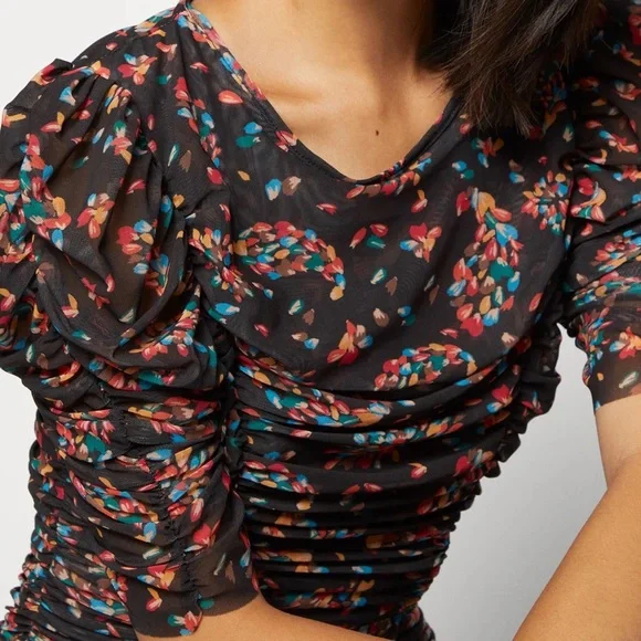 Free People | Briella Ruched Printed Midi Dress NWT - Picture 8 of 15